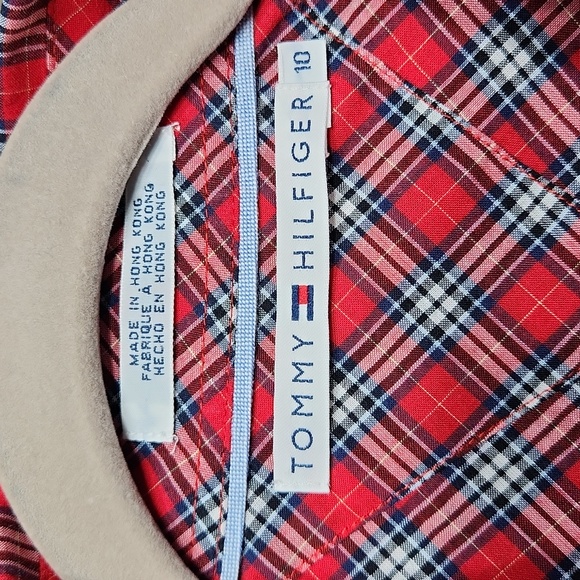 Tommy Hilfiger, Women's, Sz 10, Red, Black, White, Navy Plaid Blouse - Picture 8 of 8